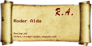 Roder Alda névjegykártya